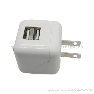 5V/3.1A dual USB foldable US plug charger for iPad and iPhone